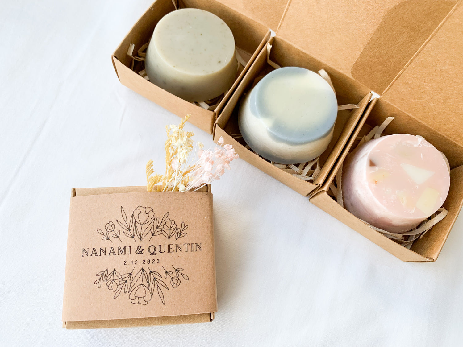 Custom soaps as wedding favours